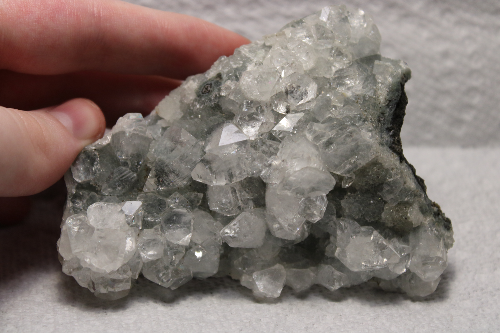 Rough clear white crystal cluster.